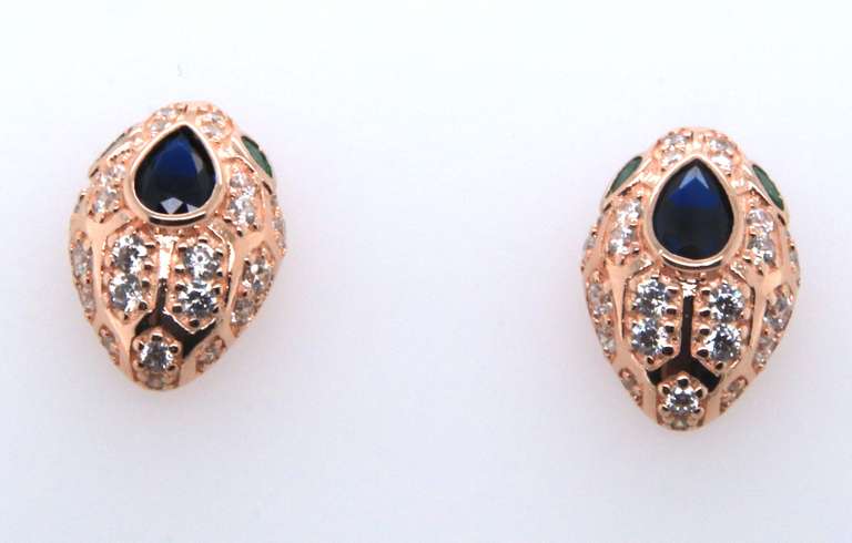 Sterling Silver Multi Color Stone Earrings