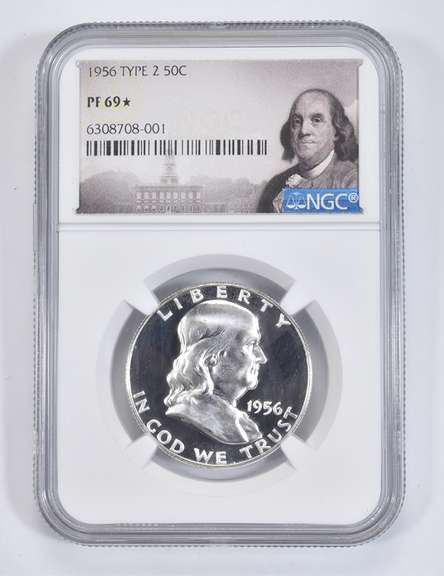 PF69* 1956 Franklin Half Dollar - Type 2 - Graded NGC