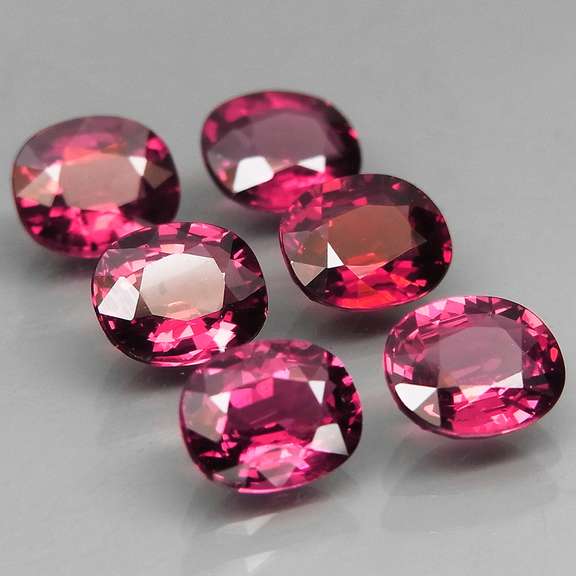 5.62ct premium cherry pink Rhodolite Garnet set