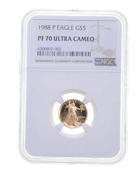 PF70 UCAM 1988-P $5 1/10 Oz. Gold American Eagle - Graded NGC