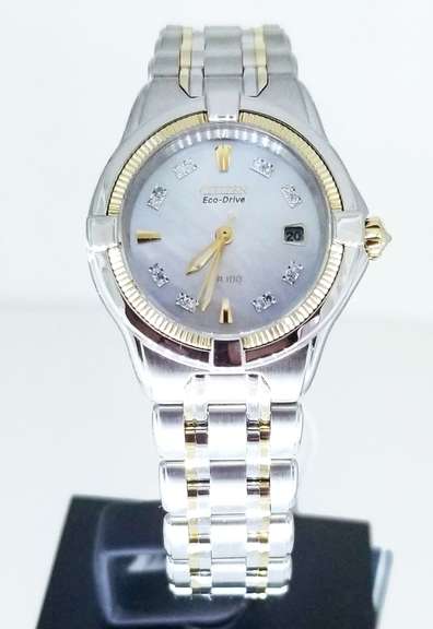 Citizen Eco-Drive Women's Quattro Two-Tone Mother of Pearl and Diamonds Watch