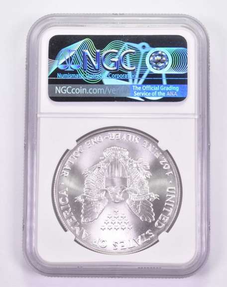 Mint Error MS69 1991 American Silver Eagle - OBV Struck Thru - NGC