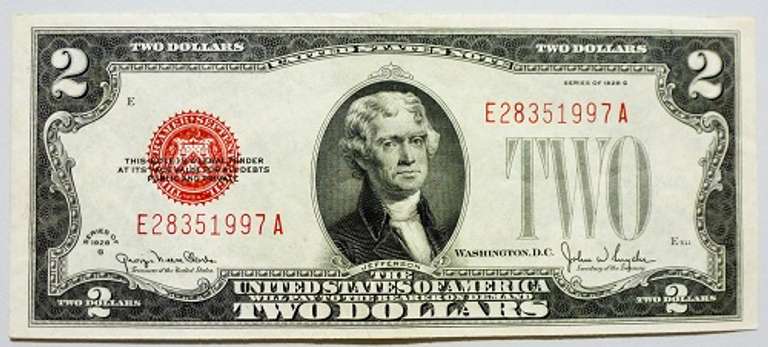 Superb Crisp 1928G $2 Red Seal Note!