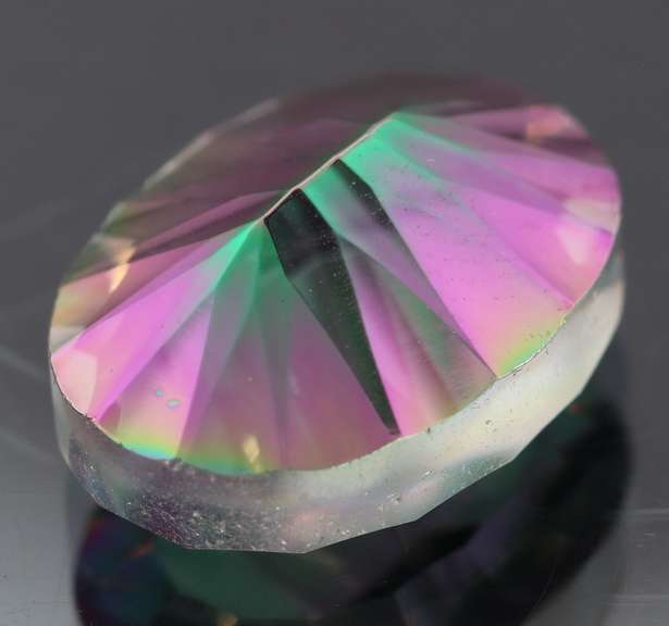 Rainbow color 9.84ct concave cut Mystic Quartz