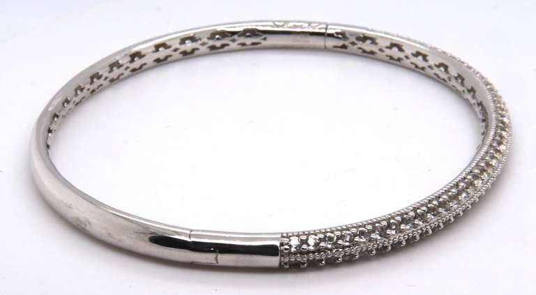 Vinatge Sterling Silver Cubic Zirconia Bangle