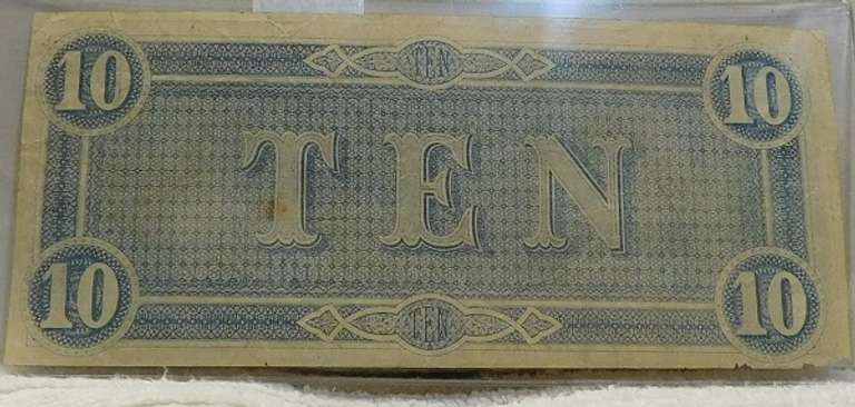 Confederate: 1864  $10 Richmond, circ, signed & numbered