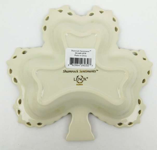 2009 Lenox Shamrock Sentiments Dish - MIB