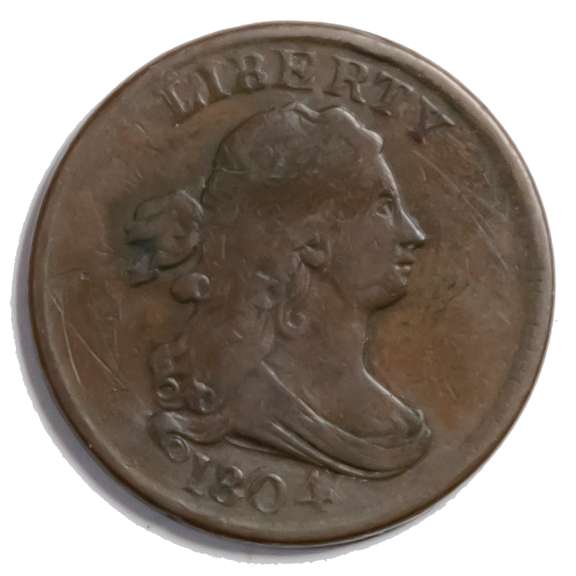 1804 Crossed 4 Bust Half Cent