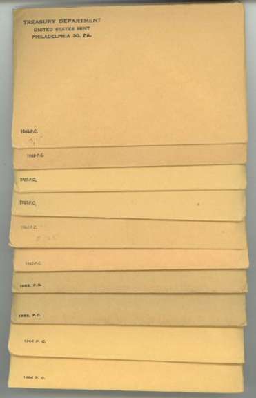 10 Unopened Silver US Proof Sets: 1960-1964