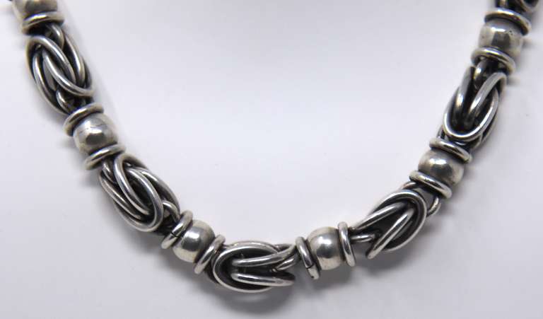 Vintage Heavy Sterling Silver Necklace