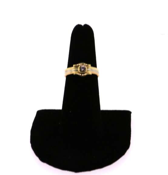 Magnificent Solitaire Diamond Ring with 14k Yellow and White Gold