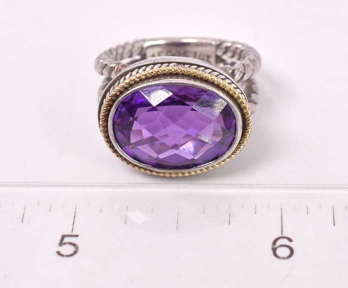Glimmering Purple Gemstone Ring in Sterling Silver