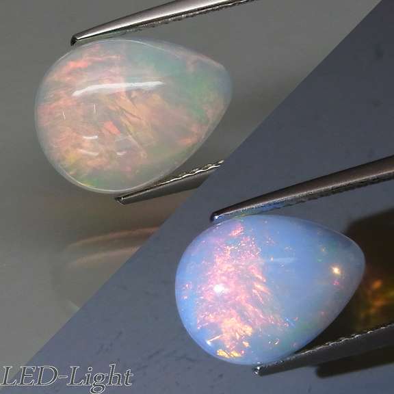 Pear cut 3.20ct floral fairy fire Welo Opal