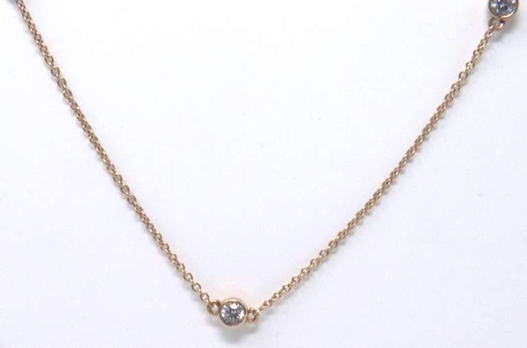 Cubic Zirconia Sterling Silver by the Yard Chain Necklace