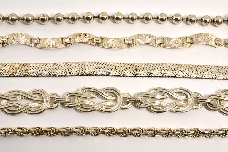 Diverse Group of 5 Sterling Bracelets