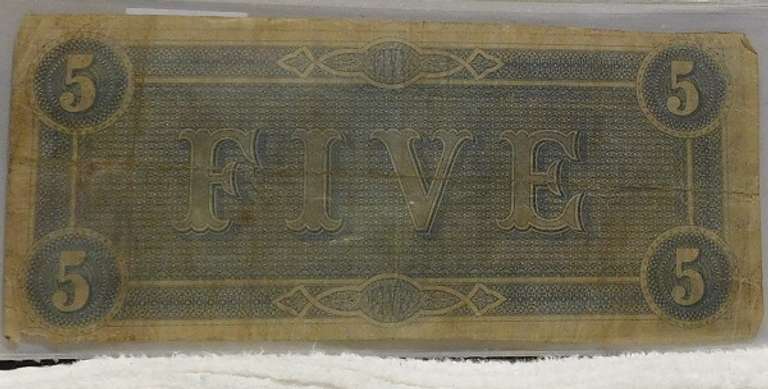 Confederate: 1864 $5 Richmond, circ, signed & numbered