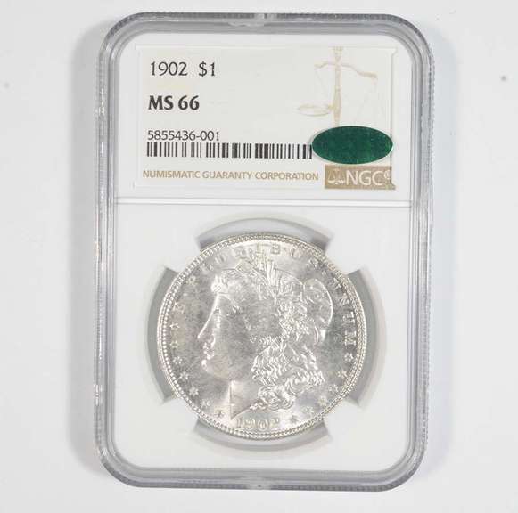 MS66 1902 Morgan Silver Dollar - CAC - Graded NGC