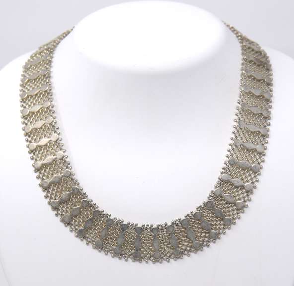 Vintage Sterling Silver Woven Necklace