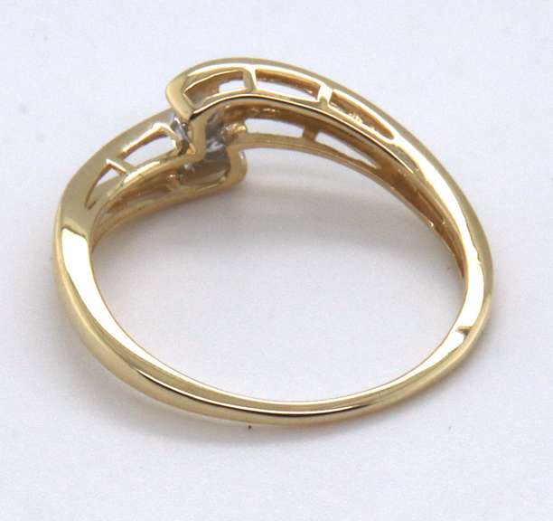 Dreamy Yellow Gold Double Diamond Bypass Ring