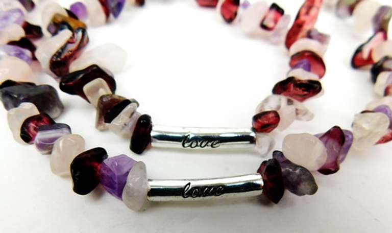 Multi-Gemstone & Sterling Necklace & Bracelet Set