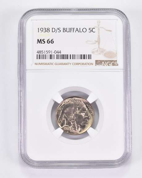 MS66 1938-D/S Indian Head Buffalo Nickel - Graded NGC