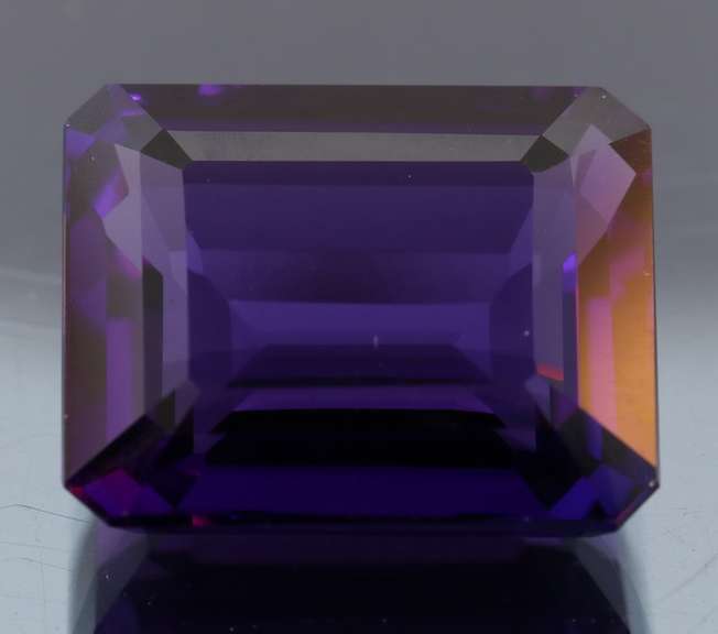 39.83ct emerald cut purple created Amethyst