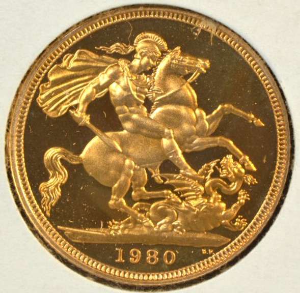 Superb Ultra Cameo Gem Proof 1980 British Gold Sovereign