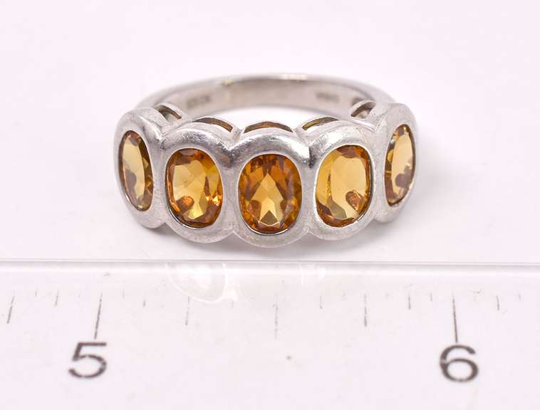 Orange Gemstone Ring in Sterling Silver