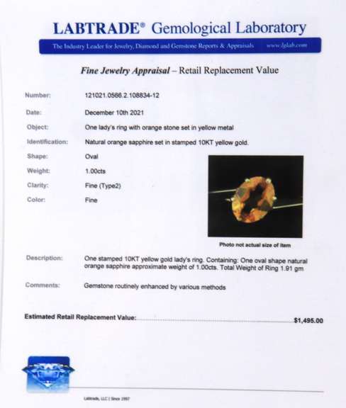 Amazing Yellow Gold oval Shape Orange Sapphire Bypass Ring