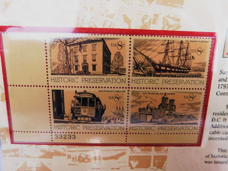 8 U.S. Commemorative Stamp Blocks in Original Panels