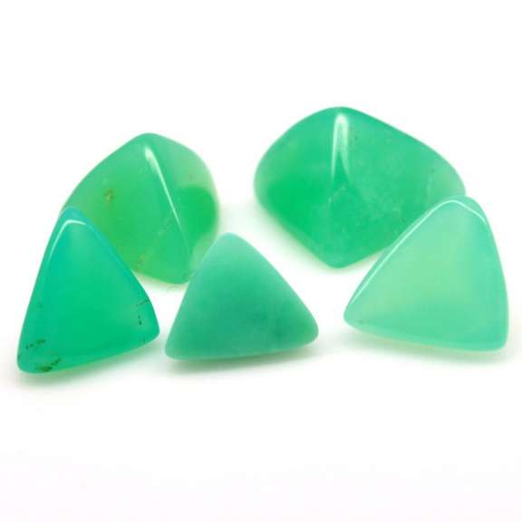 Graduated 14.29ct candy green Chrysoprase set