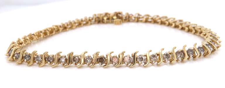 Stunning Yellow Gold Diamond S Link Bracelet