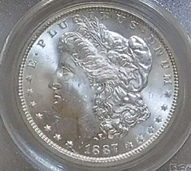 1887 Morgan Dol PCGS MS-63, looks GEM