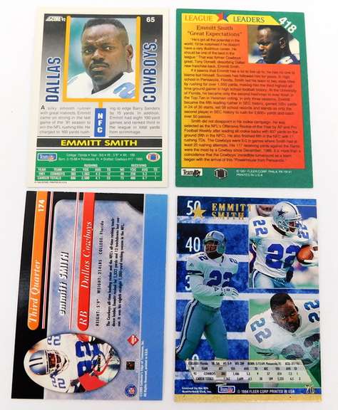 4 Emmitt Smith Football Cards