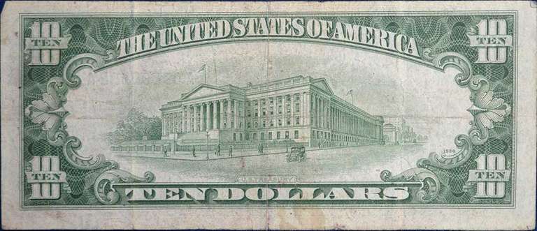 Series 1953 $10 Silver Certificate, Circulated. FR.1706
