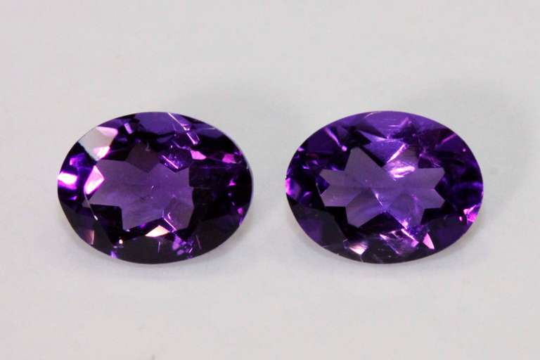 Bright Natural Amethyst Pair - 3.59 cts.
