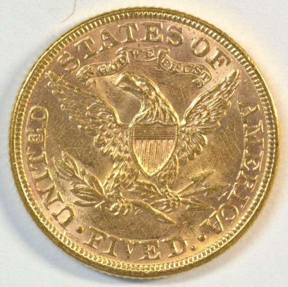 Fully struck, lustrous 1894 US $5 Liberty Gold Piece
