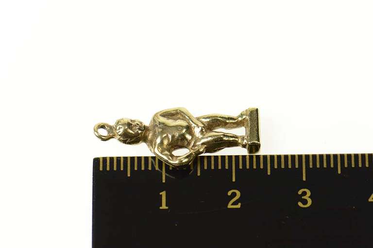 8K Yellow Gold 3D Manneken Pis Brussels Belgium Statue Charm/Pendant
