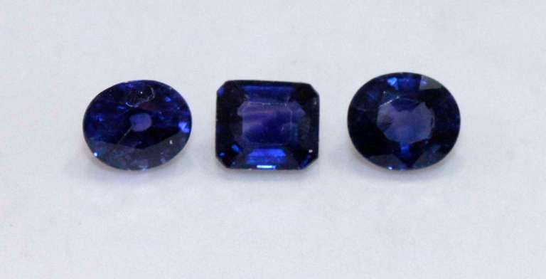 Intense Natural Purple Sapphires - Lot of 3
