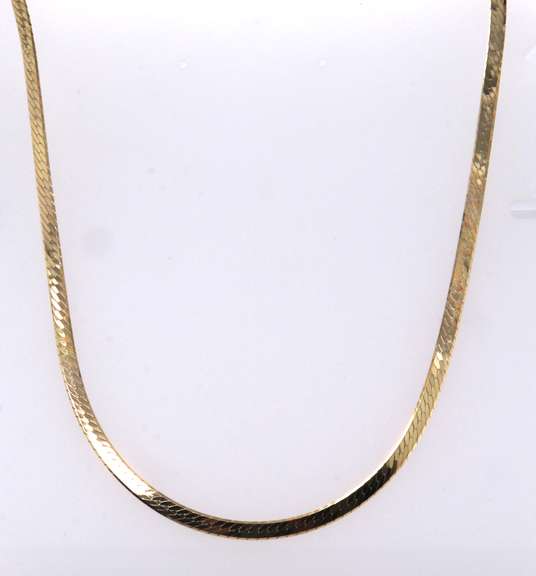 Fancy Yellow Gold Herringbone Necklace