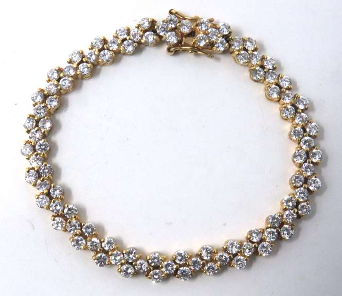 Vintage Sterling Silver Cubic Zirconia Bracelet
