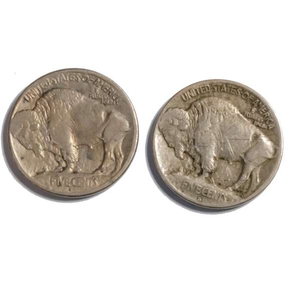 1913 T 2 D & S Buffalo Nickels