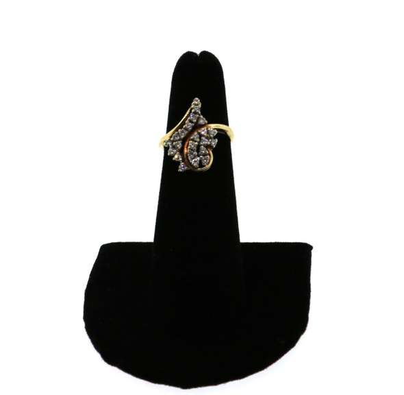 Puzzling Diamond Patterned Ring with 14k Gold