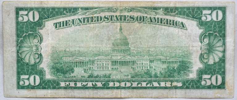 $ 50 Fed Reserve  Bank Cleveland Series 1929 National Note