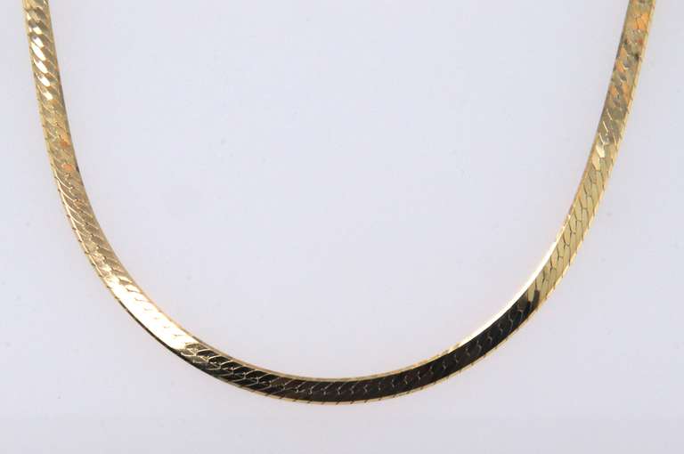 Fancy Yellow Gold Herringbone Necklace