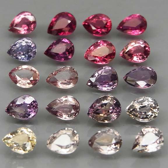 Vibrant 3.96ct set of multi-color untreated Sapphires