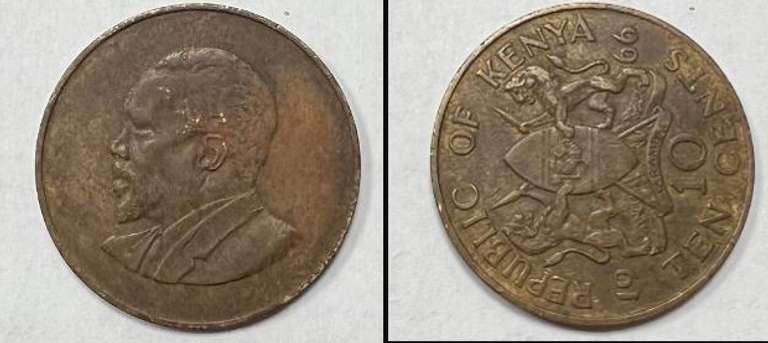 10 cent 1966  Coin from Kenya circulated