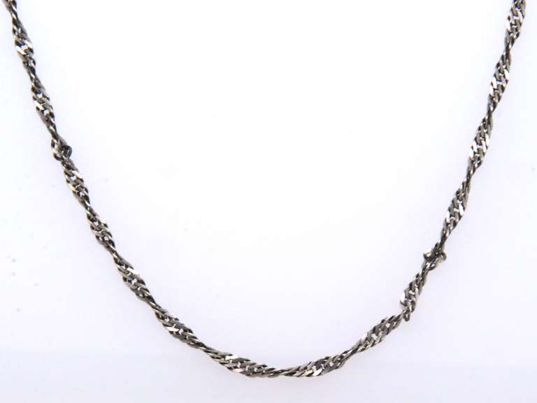 Vintage Sterling Silver Rope Chain Necklace