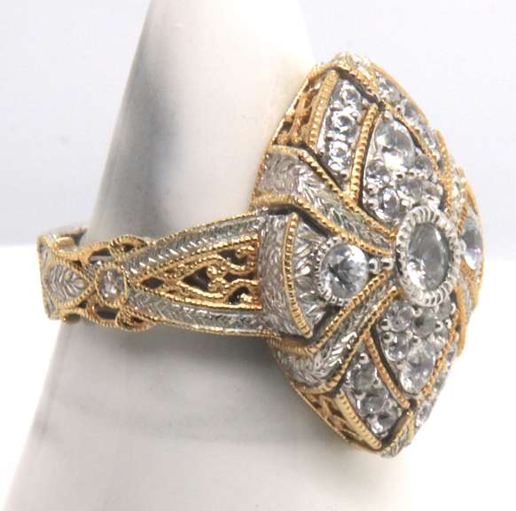 Sterling Silver Signed Cubic Zirconia Ring