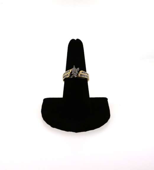 Cosmic 14k Gold Diamond Ring with Double Row Channel Set Round Diamonds